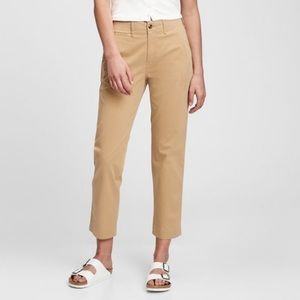 GAP High Rise Straight Khakis with Washwell Size 8 Mojave Tan
